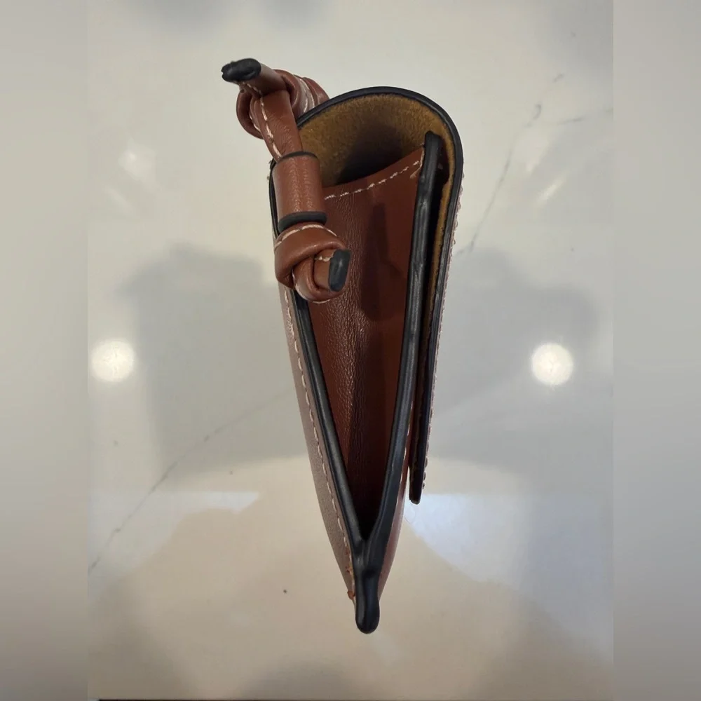 NEW Celine Sunglasses Wristlet Pouch with Magnetic Closure in Cognac Brown